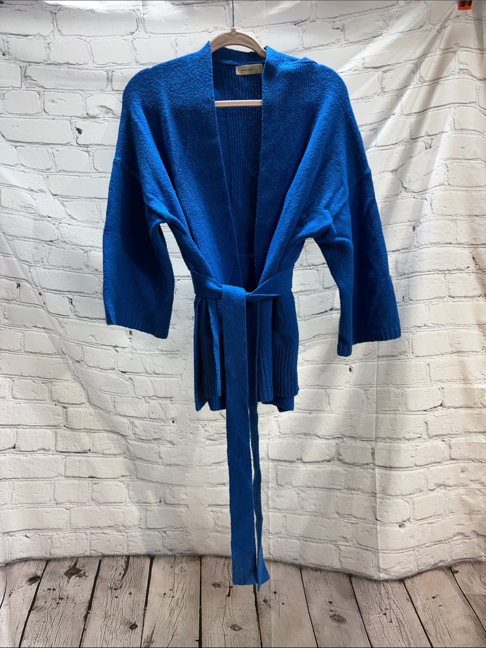 Belted Open-Front Royal Blue Women's Cardigan